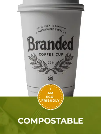 Large Compostable 480ml (16oz) Branded Cup