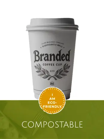 Medium Compostable 360ml (12oz) Branded Cup