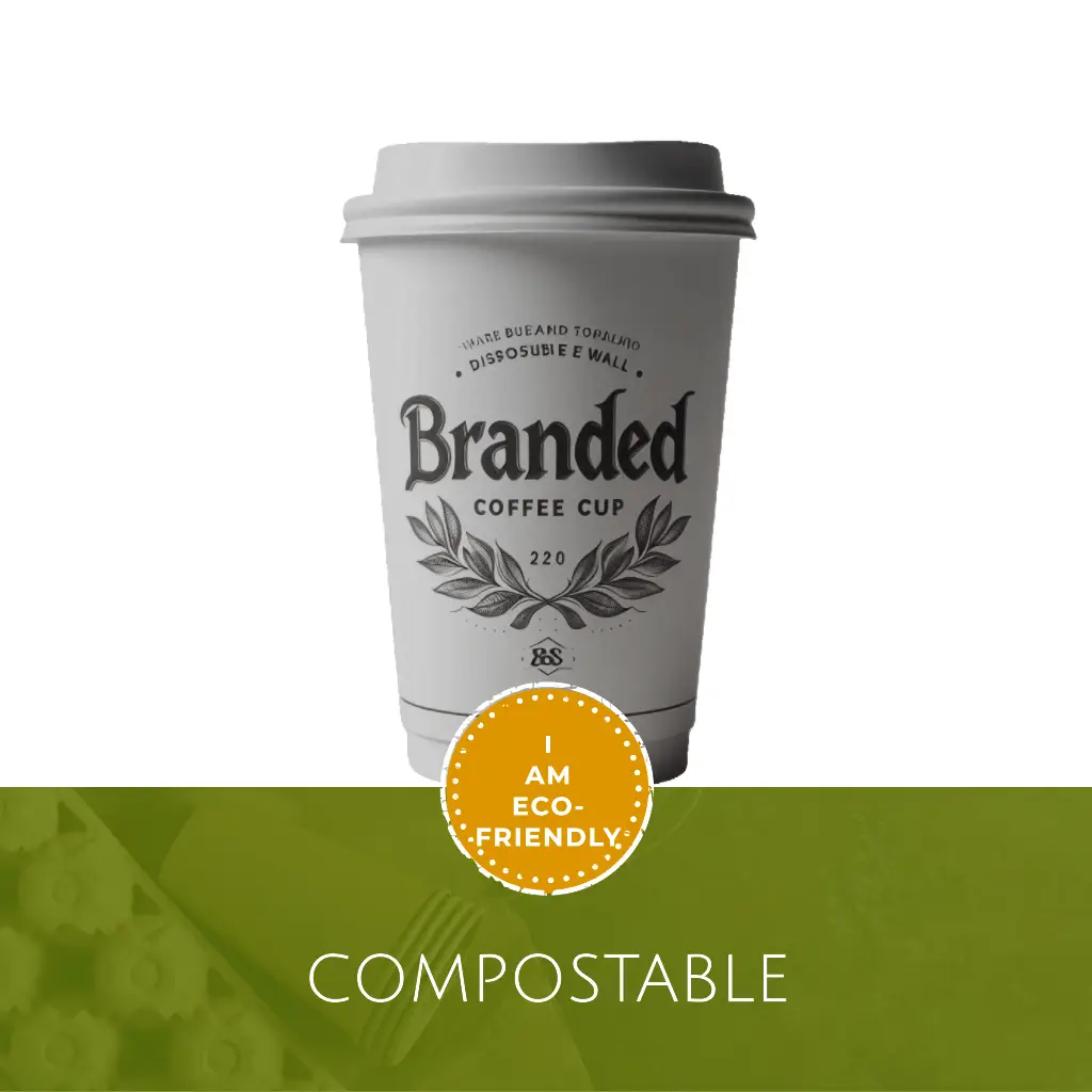 Compostable Medium Coffee Cup with your brand