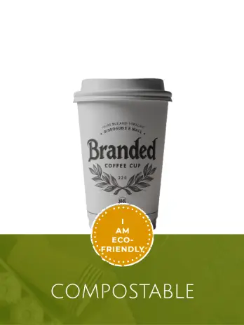 Small Compostable 240ml (8oz) Branded Cup