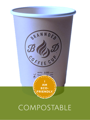 Large Compostable 480ml (16oz) Branded Cup