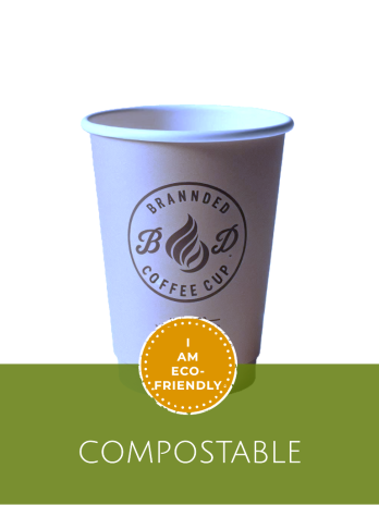 Medium Compostable 360ml (12oz) Branded Cup