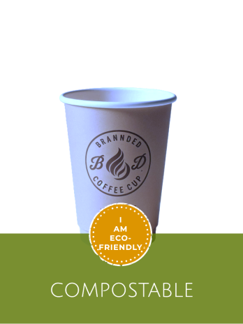 Small Compostable 240ml (8oz) Branded Cup
